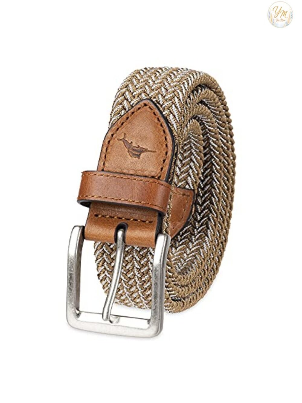 Men's Two Tone Stretch Web Belt Fully Adjustable Braided Webbing